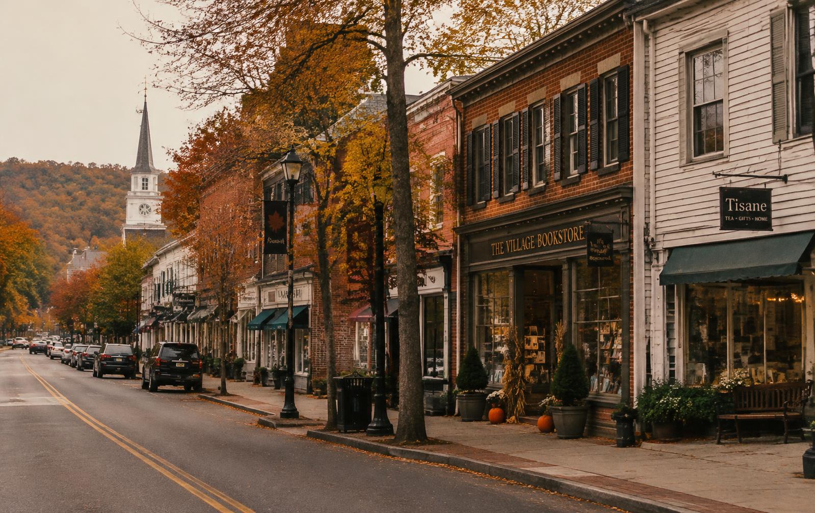 Armonk Main Street in autumn